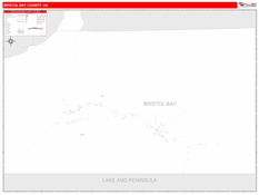 Bristol Bay Borough (County), AK Digital Map Red Line Style